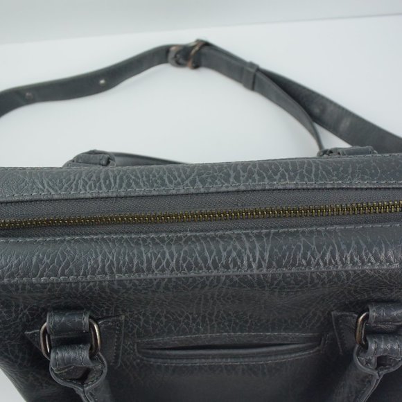 Matt & Nat Gray Vegan Leather Handbag Shoulder Crossbody Detachable Strap Zipper - Picture 6 of 16